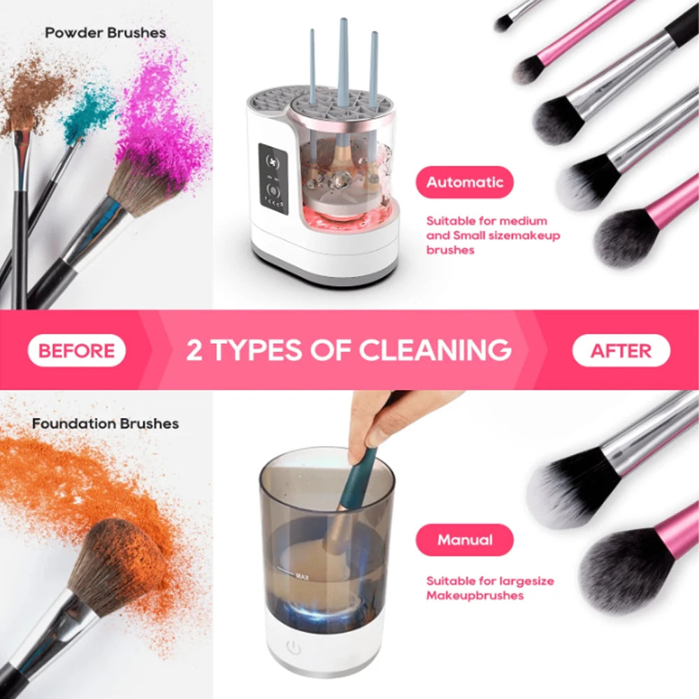 Electric Makeup Brush Cleaner Rechargeable Makeup Brushes Cleaning Tool Automatic Makeup Brush Cleaning Stand Device